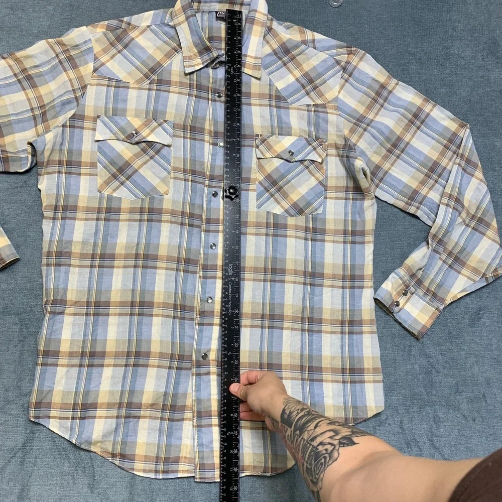 Levi's Western Shirt Men Large Multicolor Plaid Cowboy Rodeo Collared Snap Front